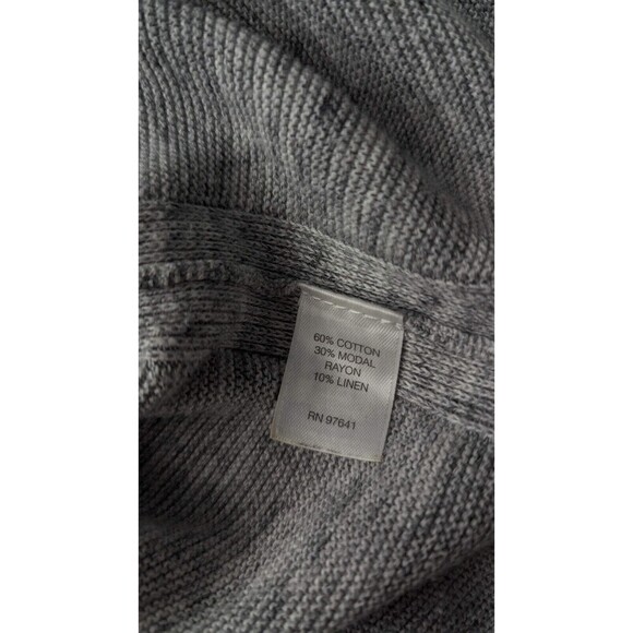 PureJill Heather Gray Side Slits Cotton Blend Stretch Knit Long Sweater XS‎ - Picture 6 of 9